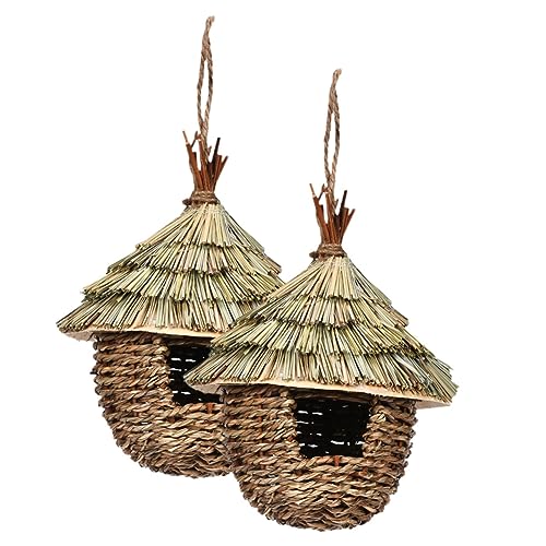 CIMAXIC 2 Stück Kolibri- Aus Stroh Gewebtes Vogelhaus Handgewebter Vogel Lebensechter Vogel Hängendes Vogelversteck Sparrow Bird House Papageienbett Vogelbett Aus Baumwollseil Gras CIMAXIC 2 Stück Kolibri- Aus Stroh Gewebtes Vogelhaus Handgewebter Vogel Lebensechter Vogel Hängendes Vogelversteck Sparrow Bird House Papageienbett Vogelbett Aus Baumwollseil Gras von CIMAXIC