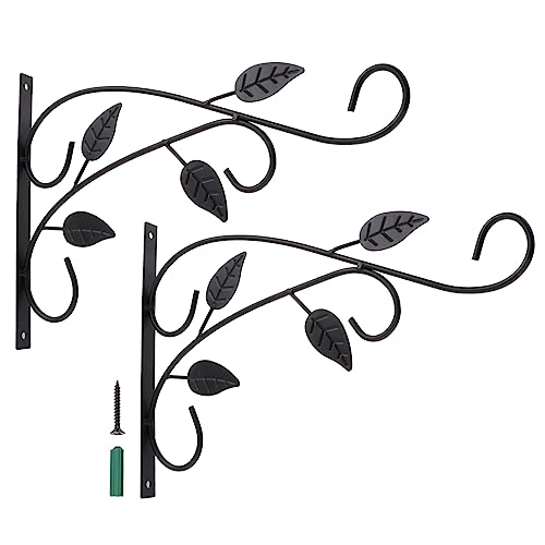 CIMAXIC 2 Stück Eisen Kunst Blumenkorbhaken für Pflanzen Wandmontierte Hängehalterung und Dekorativ für Blumentöpfe Balkon Garten von CIMAXIC