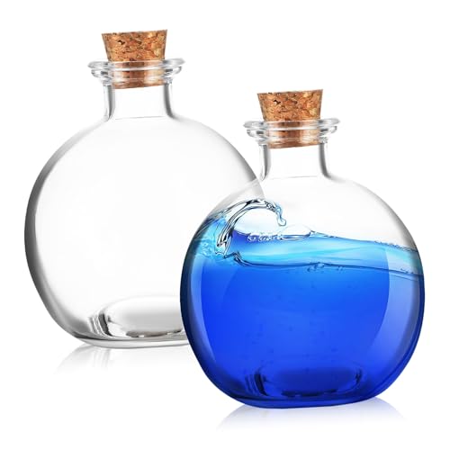 CIMAXIC 2Stücke Terrariumgläser mit Korkdeckel Multifunktionales Glasgefäß für Hydroponikpflanzen Mikrolandschaften und Aufbewahrung Kapseln zur Dekoration und Lagerung von CIMAXIC