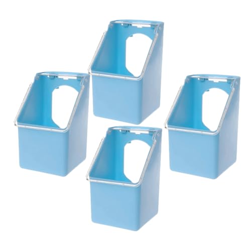 CIMAXIC 4 Stück Hängenbox -Feeder Outdoor -vogelhäuschen Spender Wachtelfutterautomaten Kein Abfall Wild Vogelfutterhaus Für Käfig Groß Montieren Käfigvogelfutterlein Taube Essen Blue Pp von CIMAXIC