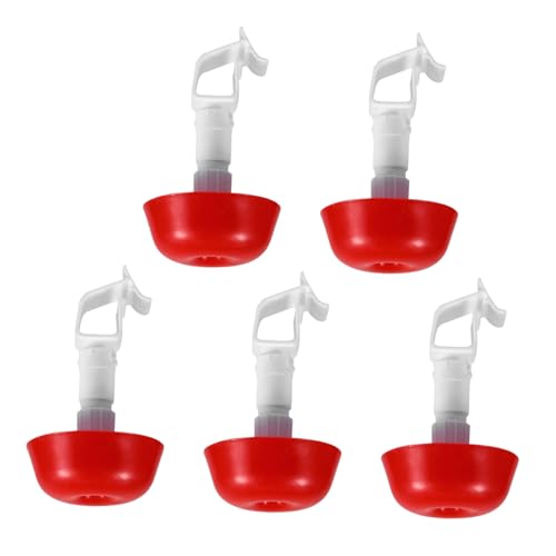 CIMAXIC 5 Stück Hühnerschale geflügel tränke Geflügeltränke Trinknapf für Geflügel Wasserspender für Geflügel Tränkebecken für Hühner Tränkebecken für Geflügel hochwertiger Kunststoff rot von CIMAXIC