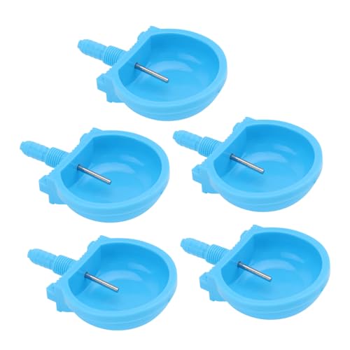 CIMAXIC 5 Stück Kaninchen-wasserbrunnen Haustier Wasserspender Für Kaninchen Wasserspender Für Ziegen Schüssel Meerschweinchen Schaftrinker Wasserbecher Hund Sky-Blue Abs-Kunststoff Stahl von CIMAXIC