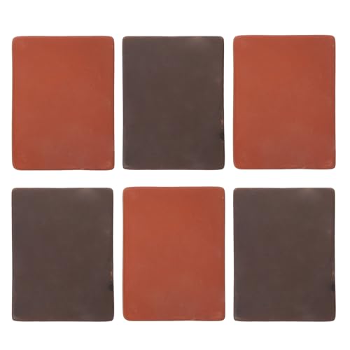CIMAXIC 6 Stück handgefertigte Keramikziegel: 3,14" X2,36 Landschaftsbau-Ziegelblock - Schildkrötenbecken-Lebensraum-Rottonblock - Natürliches Lebensraum-Dekorationszubehör von CIMAXIC