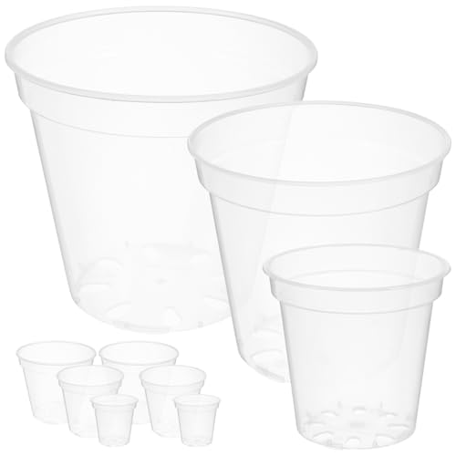 CIMAXIC 9-teiliges Orchideentopf-Set Mit Drainage-orchideen-pflanzgefäß Für Den Innen- Und Außenbereich von CIMAXIC