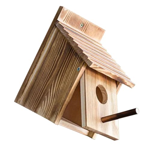 CIMAXIC Hängendes Vogelhaus Holz Garten Vogelnest Dekorativer Sittich Nistkasten Handgefertigtes Holz Vogelhaus Außennest CIMAXIC Hängendes Vogelhaus Holz Garten Vogelnest Dekorativer Sittich Nistkasten Handgefertigtes Holz Vogelhaus Außennest von CIMAXIC
