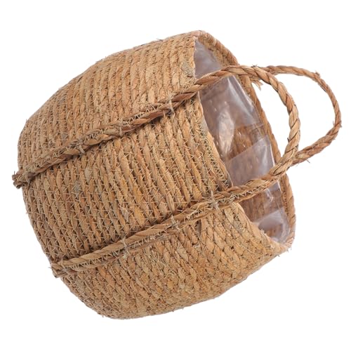 CIMAXIC Korb aus Grasgeflecht ablagekörbe blumenbank Flowerpot wohnraumdeko Container Weidenkorb Dekoration Blumenvase Geflochtene Aufbewahrungskörbe zum Organisieren Pflanzen Korb Stroh von CIMAXIC