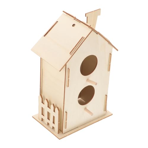 CIMAXIC Vogelhausspielzeug aus Holz kleines Vogelhaus Futterkasten für Vögel vogelhaus basteln bastelmaterial Kinder Kinderhandwerk Kinderspielzeug vogelhäuschen aus Holz selber Machen von CIMAXIC