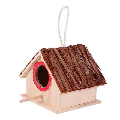 Vogelnest Vogelbrutbox aus Holz dekorative Vogelhäuser unfertiges Vogelhaus Birdie Vogelhaus-Bastelarbeiten Vogelhaus aus Holz Erdfarben das Vogelnest erröten der Vogel von CIMAXIC