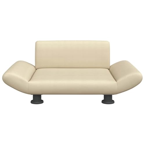 CIOURSTO Hundebett,Hundekissen mit weicher Polsterung,Hundesofa Hundecouch fü r kleine Hunde Haustiere,Haustierbett Katzenbett,Non-Slip Dog Bedsfor Large Dogs,Hellgrau Stoff 70 * 28 * 45cm (Creme) von CIOURSTO