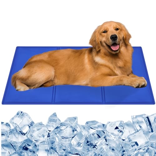 CIOXSOIO Kühlmatte für Hunde 90 x 50cm, Selbstkühlend Kühldecke Hund, Sicher Nicht-Giftiges Gel, Kühlkissen Hundematte für Hunde und Katzen, Hund Kühlmatte für Sommer Zuhause Unterwegs Auto von CIOXSOIO