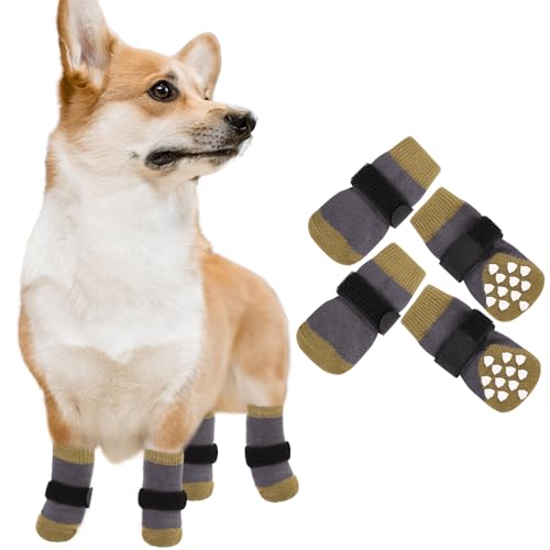 CITÉTOILE 4 Paar Anti-Rutsch Hundesocken, Hundesocken Pfotenschutz für Drinnen, rutschfeste Hundesocken für Hartholzböden, Hundeschuhe für kleine mittlere große Hunde, Grün, M CITÉTOILE 4 Paar Anti-Rutsch Hundesocken, Hundesocken Pfotenschutz für Drinnen, rutschfeste Hundesocken für Hartholzböden, Hundeschuhe für kleine mittlere große Hunde, Grün, M von CITÉTOILE