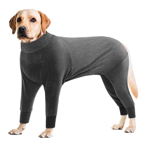 CITÉTOILE Einteiler Erholungsanzug für Hunde, Haustier Langarm Genesungsanzug Nach Operationen, Bauch Wundschutzanzüge, E-Halsband-Alternative, Haustierpyjama für Großer Hunde, Grau, XL von CITÉTOILE