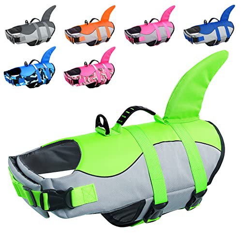 CITÉTOILE Schwimmweste Hunde Hai, Leicht und Sicher für Wassersport, hundeschwimmweste mit Griff und Reflektierend für Kleine Mittlere und Große Hunde, Grün, M CITÉTOILE Schwimmweste Hunde Hai, Leicht und Sicher für Wassersport, hundeschwimmweste mit Griff und Reflektierend für Kleine Mittlere und Große Hunde, Grün, M von CITÉTOILE
