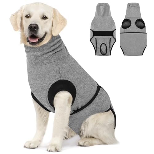 CITÉTOILE Hundebody Nach Op, Body Hund Nach Kastration Hündin Rüde, Anti-Wundlecken Anzug Hund, Atmungsaktive Wundschutzanzug Hund Katze, E-Halsband Alternative für Haustiere, Grau, L von CITÉTOILE