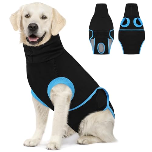 CITÉTOILE Hundebody Nach Op, Body Hund Nach Kastration Hündin Rüde, Anti-Wundlecken Anzug Hund, Atmungsaktive Wundschutzanzug Hund Katze, E-Halsband Alternative für Haustiere, Schwarz, XL von CITÉTOILE