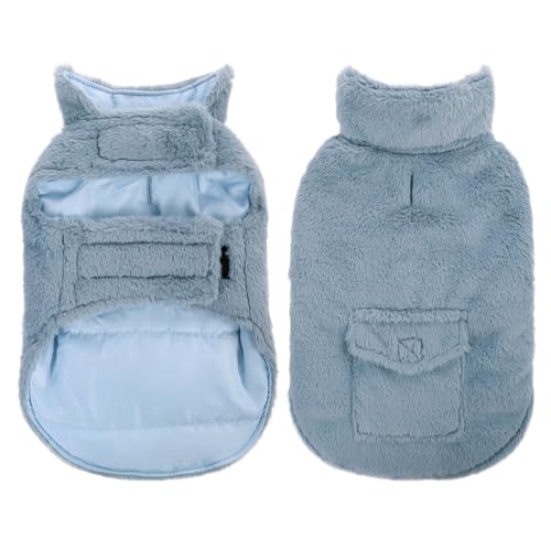 CITÉTOILE Hundemantel Winter, Hundemantel Winddichte, Fleecejacke für Kleine Mittel Große Hunde, Warm Hundemantel Baumwolle mit Geschirrloch, Blau, L CITÉTOILE Hundemantel Winter, Hundemantel Winddichte, Fleecejacke für Kleine Mittel Große Hunde, Warm Hundemantel Baumwolle mit Geschirrloch, Blau, L von CITÉTOILE