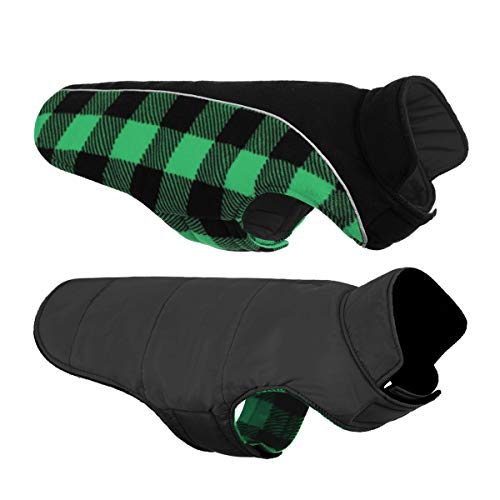 CITÉTOILE Warme Hundemantel Winter, Hundemantel mit Bauchschutz, Wintermantel für Hunde mit Reflektierend, Wendbarer Hundejacke Hundekleidung mit Geschirrloch, Grün, XS CITÉTOILE Warme Hundemantel Winter, Hundemantel mit Bauchschutz, Wintermantel für Hunde mit Reflektierend, Wendbarer Hundejacke Hundekleidung mit Geschirrloch, Grün, XS von CITÉTOILE