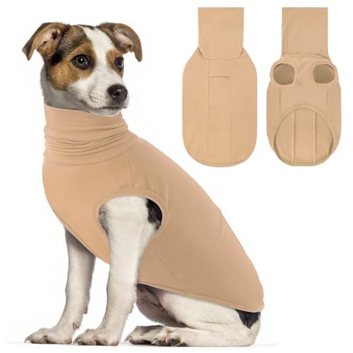 CITÉTOILE Hundpullover für große Hund, Hundpulli Fleece Hunde Pullover Winter Warm Winterpullover Hunde Hochkragen HundSweater von Haustieren, Khaki, L von CITÉTOILE