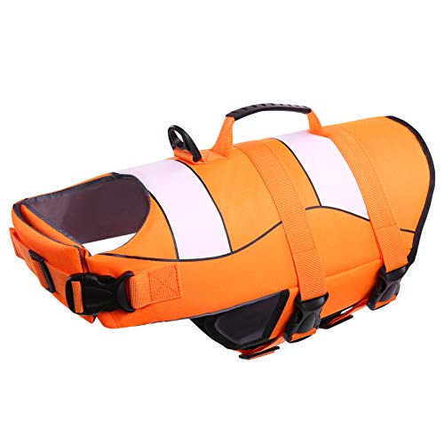 CITÉTOILE Schwimmweste Hund,Verstellbar Sportstil Schwimmwesten für Hunde mit Rettungsgrif,Guter Auftrieb Schwimmwesten für Kleine, Mittelgroße und Große Hunde Ideal Hund Schwimmen,L von CITÉTOILE