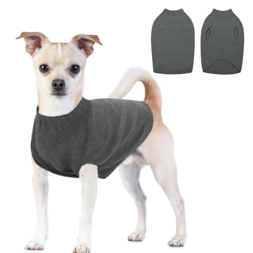 CITÉTOILE Warme Strick Hundepullover, Welpenkleidung mit Leinenlöchern für Herbst Winter, Warme Kleidung für Kleine Mittlere Große Haustiere, Grau, M CITÉTOILE Warme Strick Hundepullover, Welpenkleidung mit Leinenlöchern für Herbst Winter, Warme Kleidung für Kleine Mittlere Große Haustiere, Grau, M von CITÉTOILE