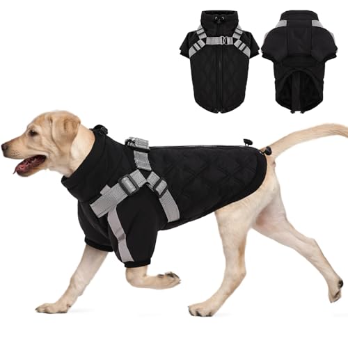 CITÉTOILE Warmer Hundemantel mit Geschirr, Winddichte Rautenförmige Hundejacke für Kaltes Wetter, Winter Hundebekleidung mit Reißverschlüssen und Lockeren Bündchen für Kleine Mittlere Große Hunde, L CITÉTOILE Warmer Hundemantel mit Geschirr, Winddichte Rautenförmige Hundejacke für Kaltes Wetter, Winter Hundebekleidung mit Reißverschlüssen und Lockeren Bündchen für Kleine Mittlere Große Hunde, L von CITÉTOILE
