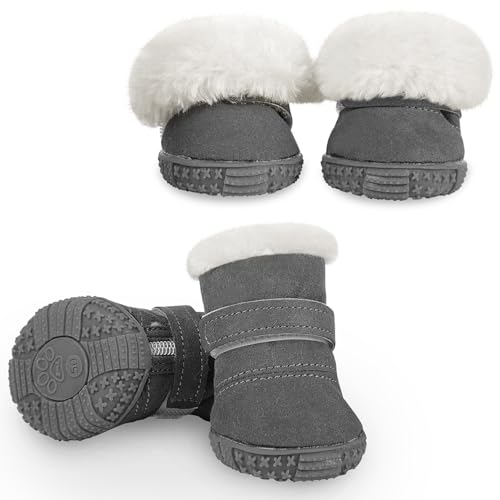CITÉTOILE Winter Hundeschuh 4pcs, warme und Bequeme Hundeschuhe Krallenschutz, Outdoor Hundeschuhe geeignet für kalte Jahreszeiten, geeignet für kleine mittlere Hunde, grau, Größe 3 CITÉTOILE Winter Hundeschuh 4pcs, warme und Bequeme Hundeschuhe Krallenschutz, Outdoor Hundeschuhe geeignet für kalte Jahreszeiten, geeignet für kleine mittlere Hunde, grau, Größe 3 von CITÉTOILE