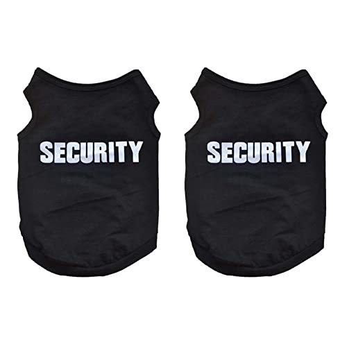2 x Kleidung für Haustiere Welpen Hund Katze Weste T-Shirt Mantel Kleid Pullover Kleidung Security Schwarz L von CIWEI