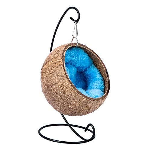 CIYODO 1 Satz Hängende Baumwollnest Hängematte Käfigeinlagen aus Vlies für Meerschweinchen Nester Atmungsaktiv hängendes Nest Meerschweinchen Kuschelsack hölzern Blau Zufällige Farbe von CIYODO