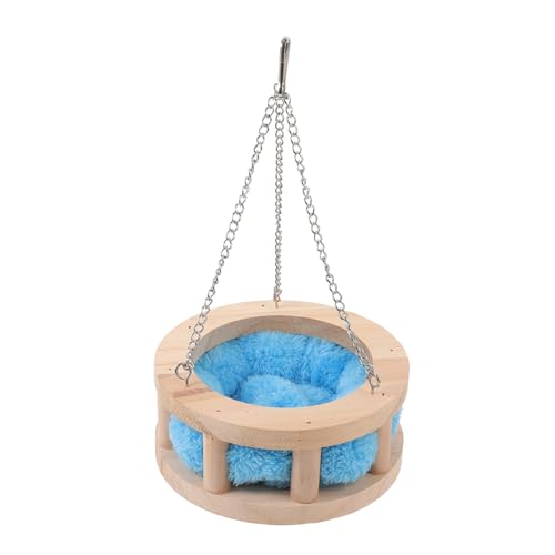 CIYODO Niedliches Nestbett Aus Holz Für Hamster Runde Hängematte Haustierkäfig Zubehörbereich Versteck Zufällige Farbe von CIYODO