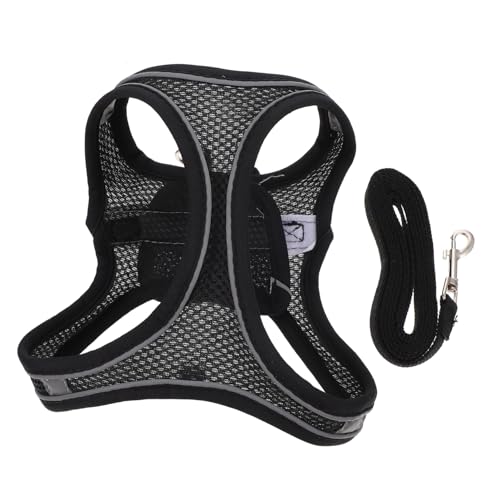 CIYODO 1 Satz Haustierleine Zugseil Und Westenset Atmungsaktive Katzenjacke Haustier-traktionsseil Welpe Zu Fuß Traktionsgeschirr Für Katzen Welpenhalsband Hundegeschirr Black Mesh-gewebe CIYODO 1 Satz Haustierleine Zugseil Und Westenset Atmungsaktive Katzenjacke Haustier-traktionsseil Welpe Zu Fuß Traktionsgeschirr Für Katzen Welpenhalsband Hundegeschirr Black Mesh-gewebe von CIYODO
