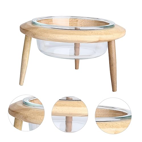 CIYODO 1 Satz Haustiernapf für Fütterung Schlüssel Schüsseln Sicher Tierschutz pet Supplies Regal futternäpfe glasschüssel Cartoon-Hundenäpfe Wasserschale Wasserzufuhr hölzern Khaki von CIYODO