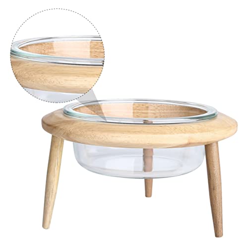 CIYODO 1 Satz Haustiernapf pet Supplies haustierbedarf cat Bowl Dog Bowls pet Bowl Trinknapf für Kätzchenschalen Katzennapf Fütterung Katzennäpfe PET-Glasschale Wasserzufuhr hölzern Khaki von CIYODO