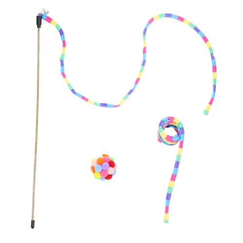 CIYODO 1 Satz Katzen Interaktives Katzenspielzeug mit Teaser Stab Federball und Buntem Ball für Spielerisches Verhalten zur Bindung und Reduzierung von Langeweile CIYODO 1 Satz Katzen Interaktives Katzenspielzeug mit Teaser Stab Federball und Buntem Ball für Spielerisches Verhalten zur Bindung und Reduzierung von Langeweile von CIYODO