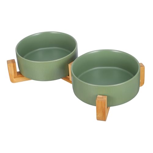 CIYODO 1 Satz Keramischer mit Holzständer rutschfeste Futter und Wasserschüssel für Katzen und Kleine für Täglichen Gebrauch CIYODO 1 Satz Keramischer mit Holzständer rutschfeste Futter und Wasserschüssel für Katzen und Kleine für Täglichen Gebrauch von CIYODO