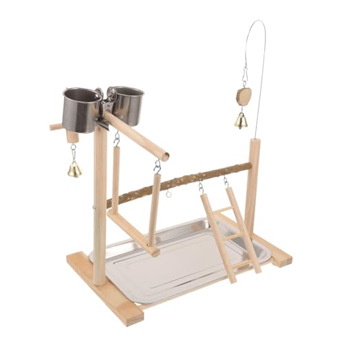 CIYODO 1 Satz Papageien Spielplatz aus Massivem Holz Interaktives Vogelspielzeug mit Futterbehälter und Schwinge für Sittiche und Kleine Stabile und Sichere Konstruktion CIYODO 1 Satz Papageien Spielplatz aus Massivem Holz Interaktives Vogelspielzeug mit Futterbehälter und Schwinge für Sittiche und Kleine Stabile und Sichere Konstruktion von CIYODO
