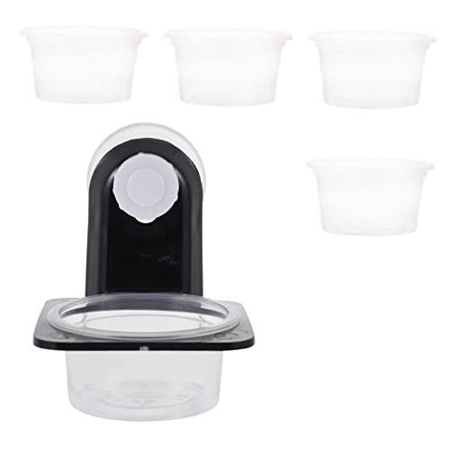 CIYODO 1 Satz Reptilienschale Pet Feeder Schildkrötenfutter Reisenbecher Auto Tank Reptilienfutter Futter- und Wasserschale Stabiler Futterspender für Eidechsen Futtermittel Plastik Black von CIYODO