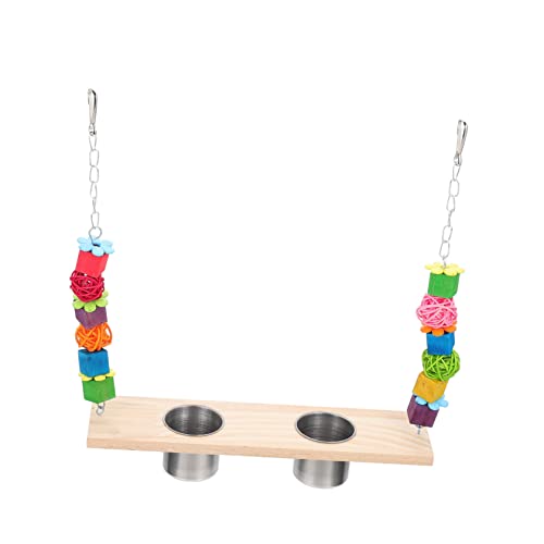 CIYODO 1 Satz Schaukelspielzeug Papagei hängend Vogelkäfig zum Aufhängen Vogelschwung Papageienbarsch Papageistand Papageienspielzeug Papagei Stehbarsch Vogelstangen Stehen hölzern von CIYODO
