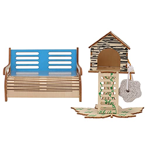 CIYODO Hamsterhaus Mehrkammernhaus Aus Holz Mit Treppen Für Hamster Als Spielzeug Und Versteck Im Käfig von CIYODO