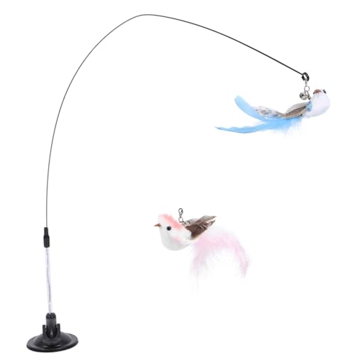 CIYODO Katzenspielzeug Teaser Angel Mit Federperle Und Stab Für Hauskatzen Mit Saugnapf Installieren von CIYODO