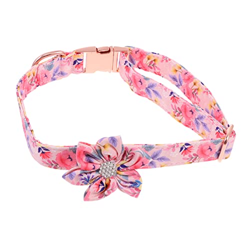 CIYODO 1 Stück Einstellbares Hundehalsband mit Blumenmuster und Metallverschluss Halskrause für Kleine und Katzen für Partys Hochzeiten und Verstellbar für Verschiedene Halsgrößen von CIYODO