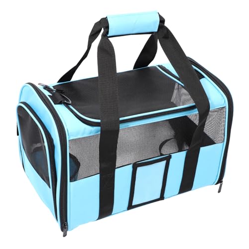 CIYODO 1 Stück Haustiertasche Haustiertragetasche mit weichen Seiten Welpenträger Stoff pet Backpack Haustierträger Aufbewahrungstasche für Haustiere Transportbox für Katze Netz Black von CIYODO