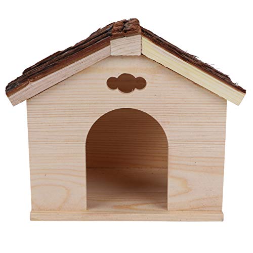CIYODO 1 Stück Holzhaus nagerhaus kleintierhaus Meerschweinchenhaus blockbohlenhaus Eichhörnchenhaus Chinchilla-Häuser Hütte meerschweinchen kabine meerschweinchen versteck hölzern Brown von CIYODO