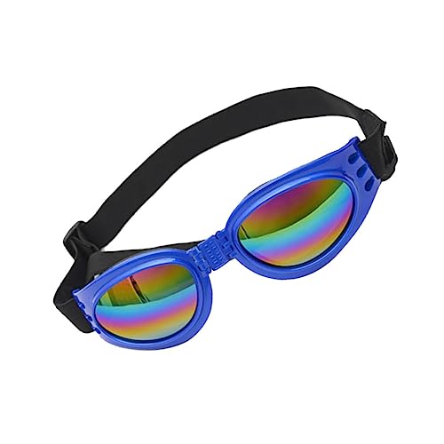 CIYODO 1 Stück Hundebrille Mit Verstellbarem Riemen – Blaue Hundebrille Schneesichere Katzen Hunde Sonnenbrille wasserdichte Haustier Sonnenbrille Winddichte Hundebrille von CIYODO