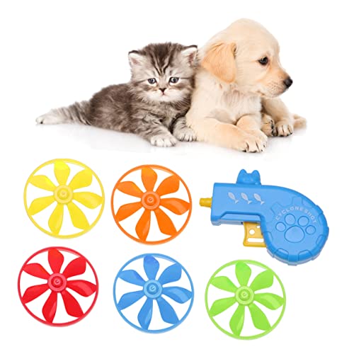 CIYODO 1 Stück Katzen Fliegende Disc Launcher Interaktives für Katzen Indoor und Outdoor Chasing für Strapazierfähiges Kunststoffmaterial Zufälliges Design von CIYODO