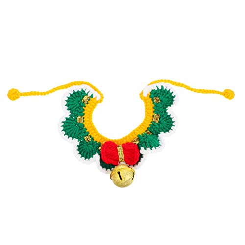 CIYODO 1 Stück Pet Weihnachtskragen für und Verstellbares mit Glöckchen für Alltagsgebrauch Rot mit Schleife Perfektes Kostümzubehör für Haustiere von CIYODO