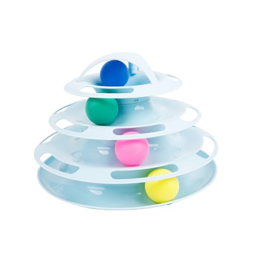 CIYODO 1 Stück Rotary Track Ball Spielzeugkatze Katzenspielzeug drinnen Ballspielzeug für Katzen Katzenball Katzenrad Cat-Track-Turm rotierende Kugel Katzen-Plattenspieler Blau CIYODO 1 Stück Rotary Track Ball Spielzeugkatze Katzenspielzeug drinnen Ballspielzeug für Katzen Katzenball Katzenrad Cat-Track-Turm rotierende Kugel Katzen-Plattenspieler Blau von CIYODO