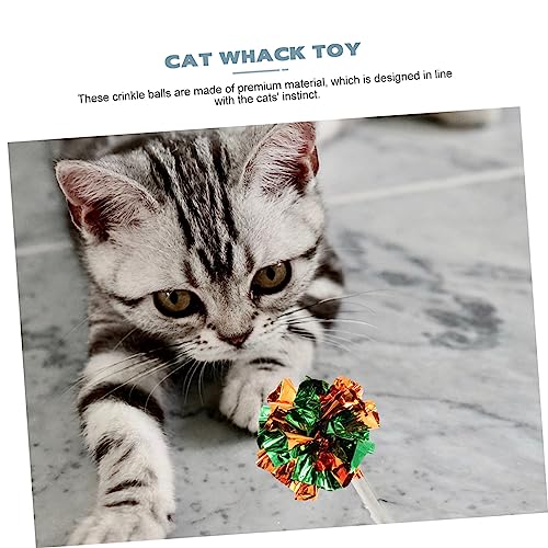 CIYODO 10 Stück Teiliges Bunte Leichte Katzenspielzeug Crinkle Bälle mit Geräusch Interaktives für Kätzchen Langlebig und Kompakt für Indoor Spiel und Beschäftigung Zufällige Farbe von CIYODO