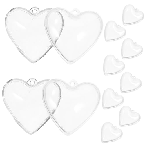 CIYODO 10 Stück Teiliges Transparentes Herzfüllbares PVC Dekokugel Schwimmende Aquarium-deko Befüllbare Klare Kugeln für Bastelornamente und Partydeko von CIYODO