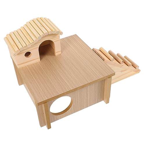 CIYODO 1Satz Holz Hamster Versteckhaus Mit Kletterspielzeug Für Hamster Und Chinchillas Für Sicheres Und Kreatives Spielumfeld Stöckig Aus Hochwertigem Holz Gefertigt von CIYODO