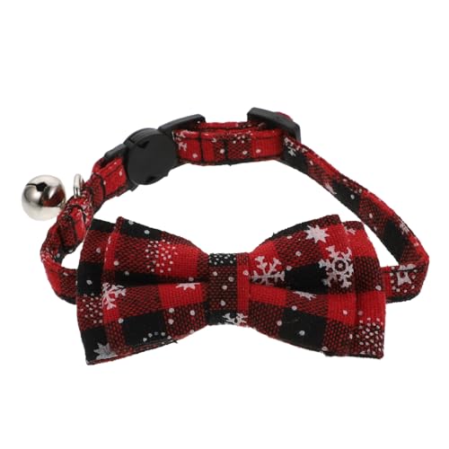 CIYODO 1Stk Halsband weihnachtsdeko tierische bescherung Hundehalsbänder für Welpen Krippenzubehör eine Halskette Halsketten Weihnachten Haustier Halskette Fliegen Krawatte schmücken rot von CIYODO